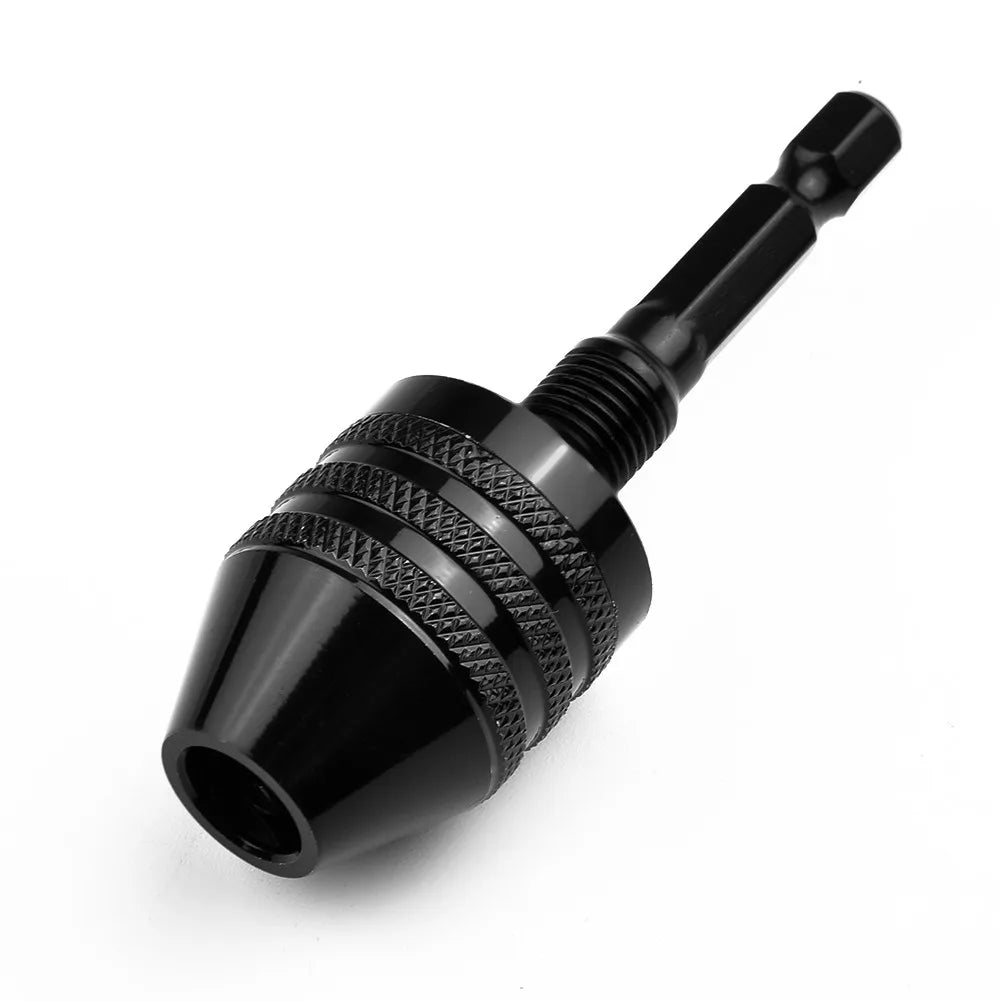 1/4" Keyless Drill Chuck Conversion 0.3-3.4mm 0.3-6.5mm 0.8-8mm Hex Shank Adapter Drill Bit Quick Change Driver Converter Qme 0.3-6.5mm
