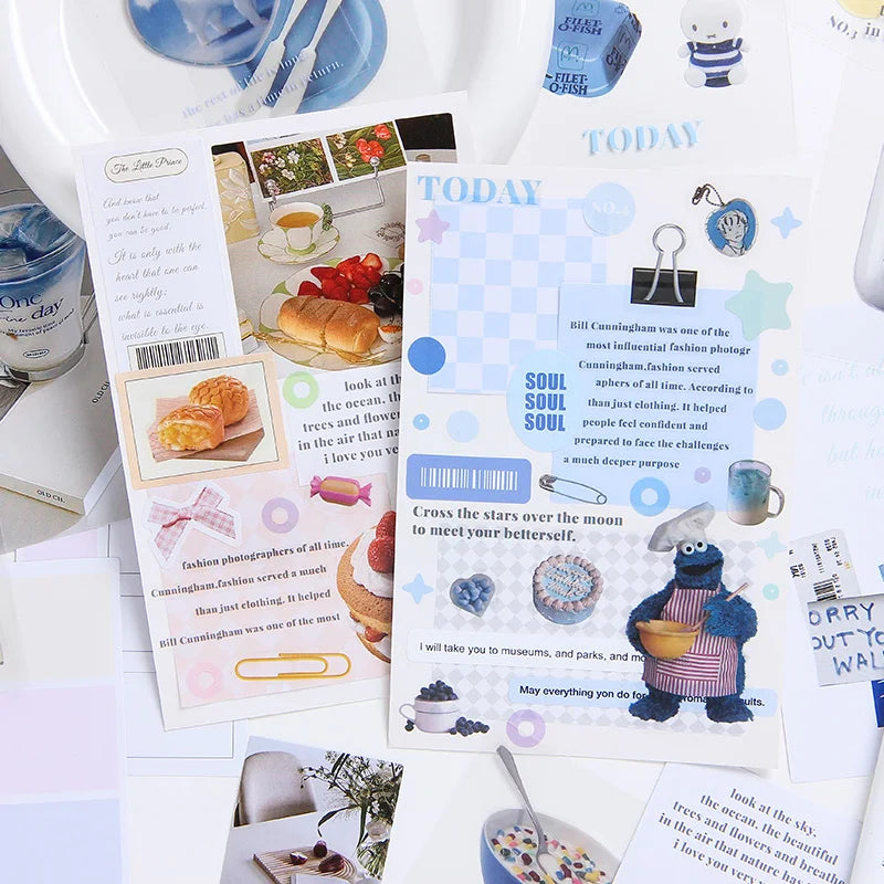 Junk Journal Boxed Stickers Perfect for gift wrapping embellishment, photo album decoration, suitable for phone cases notebooks. Qme