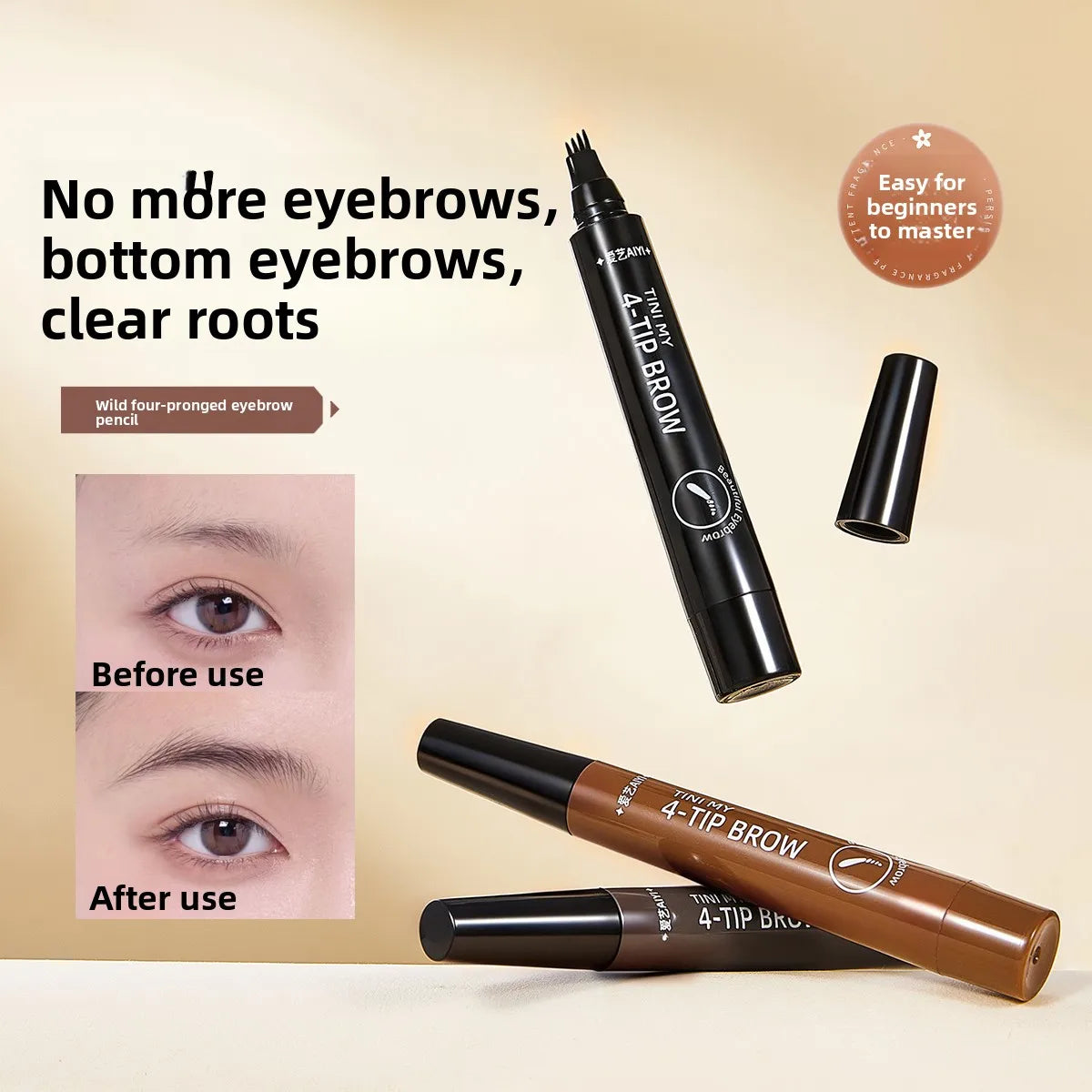 Waterproof Microblading Eyebrow Pen AIYI 4-Tip Long Lasting Natural Qme