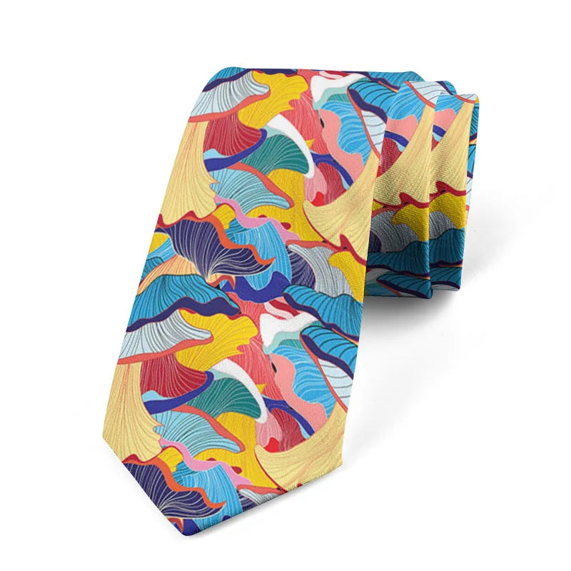 Fashionable Personality Floral Tie Interesting Japanese Men's Qme style7