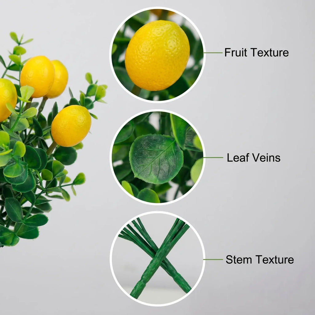 Artificial Lemon Branches Plant Decoration DIY Green Plants European Style Realistic Fake Plants Holiday Decor Photography Prop Qme
