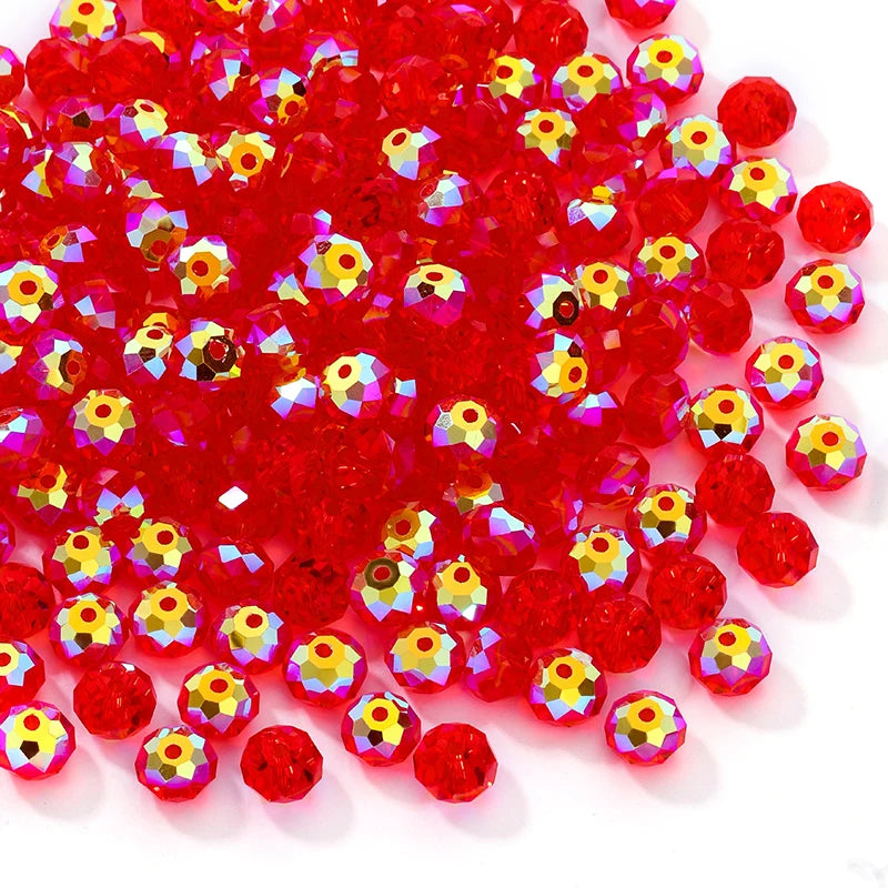 84pcs Czech Faceted Rondelle Beads 8mm AAA Crystal Glass Loose Spacer Beads for DIY Jewelry Bracelet Craft Making Supplies Qme Color 13