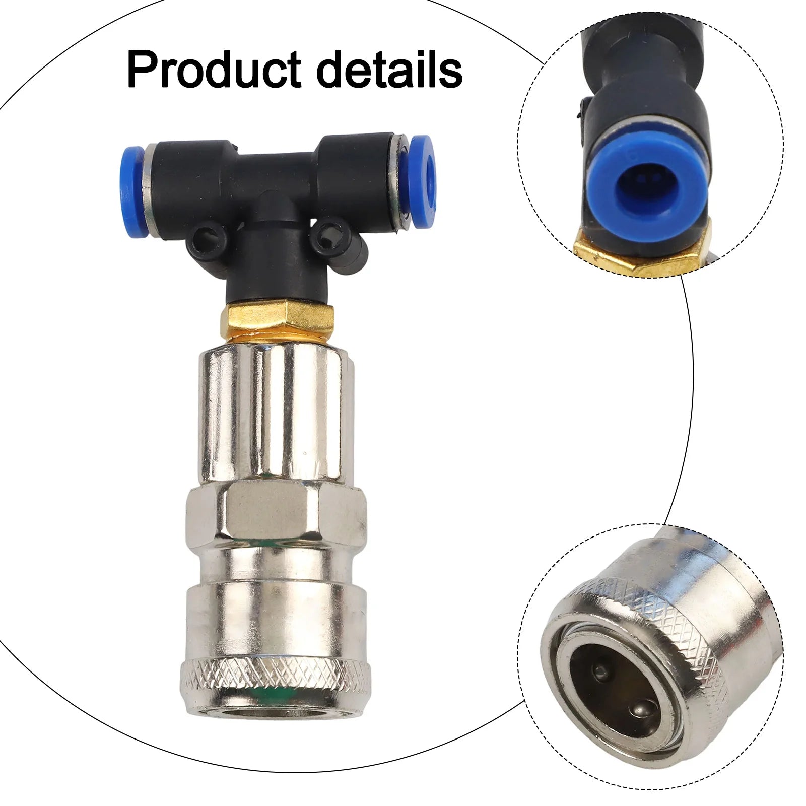 1 PC Three-way Straight Through Joint Pneumatic Tank Connector Pneumatic Fitting For Trucks And Trailers Pneumatic Qme A