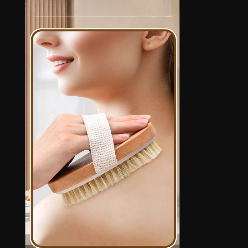 [Gentle Care] High quality body brush - gentle exfoliating massager for deep cleansing, smooth skin, and relaxation Qme