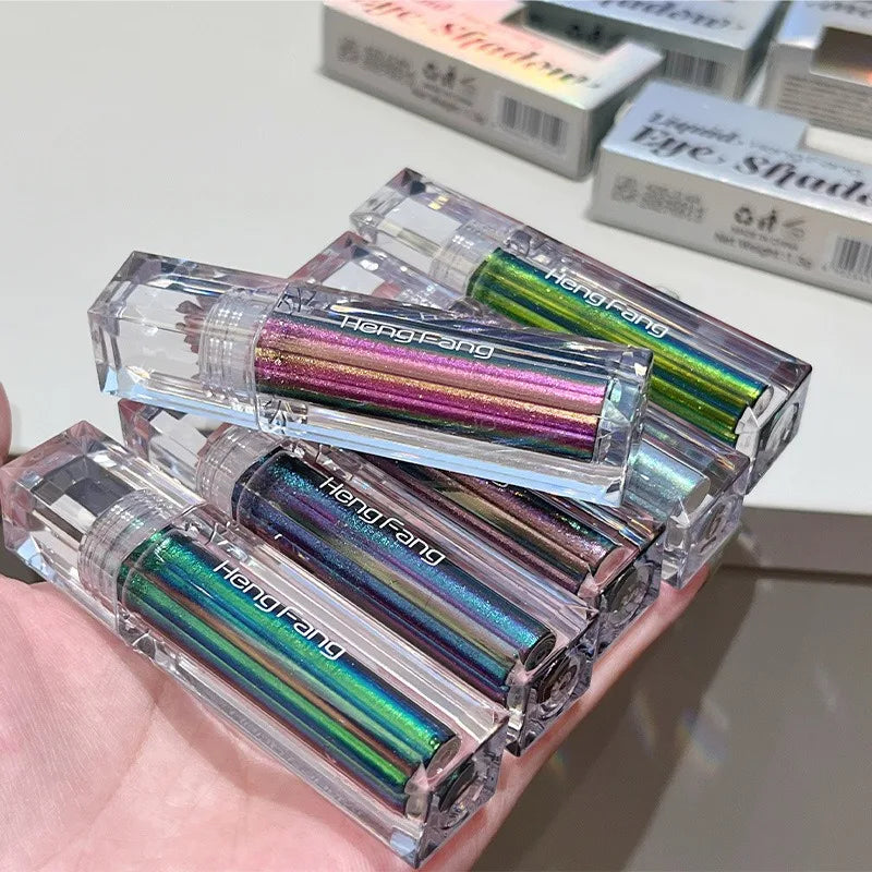 Flash Liquid Eyeliner Durable Shiny Waterproof Colored Liquid Eyeliner Eyeshadow Metallic Pearlescent Chameleon Eyeliner Makeup Qme