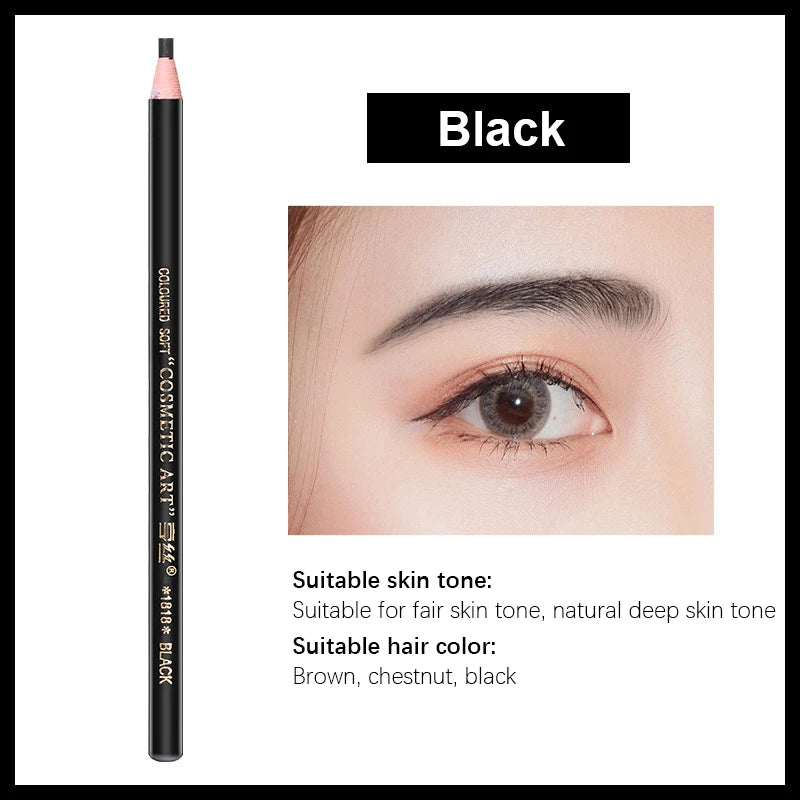Waterproof Eyebrow Pencil Long Lasting Sweatproof No Fade Peel Off Qme 03Black