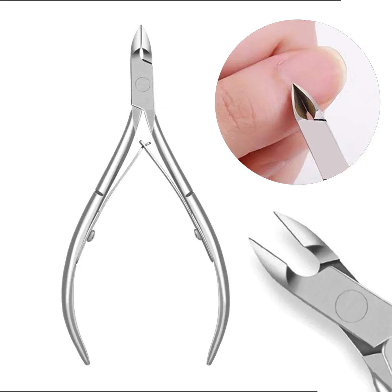 Nailpop Professional Nail Cuticle Trimmer Pusher Ergonomic Stainless Qme Nail Cutter 1PC