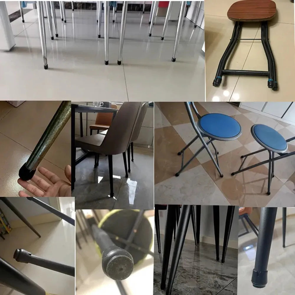 24Pcs Silicone Table Chair Leg Mat with Felt Non-slip Floor Desk Rubber Feet Pad Protection Bottom Cover Cap Woodfloor Protector Qme