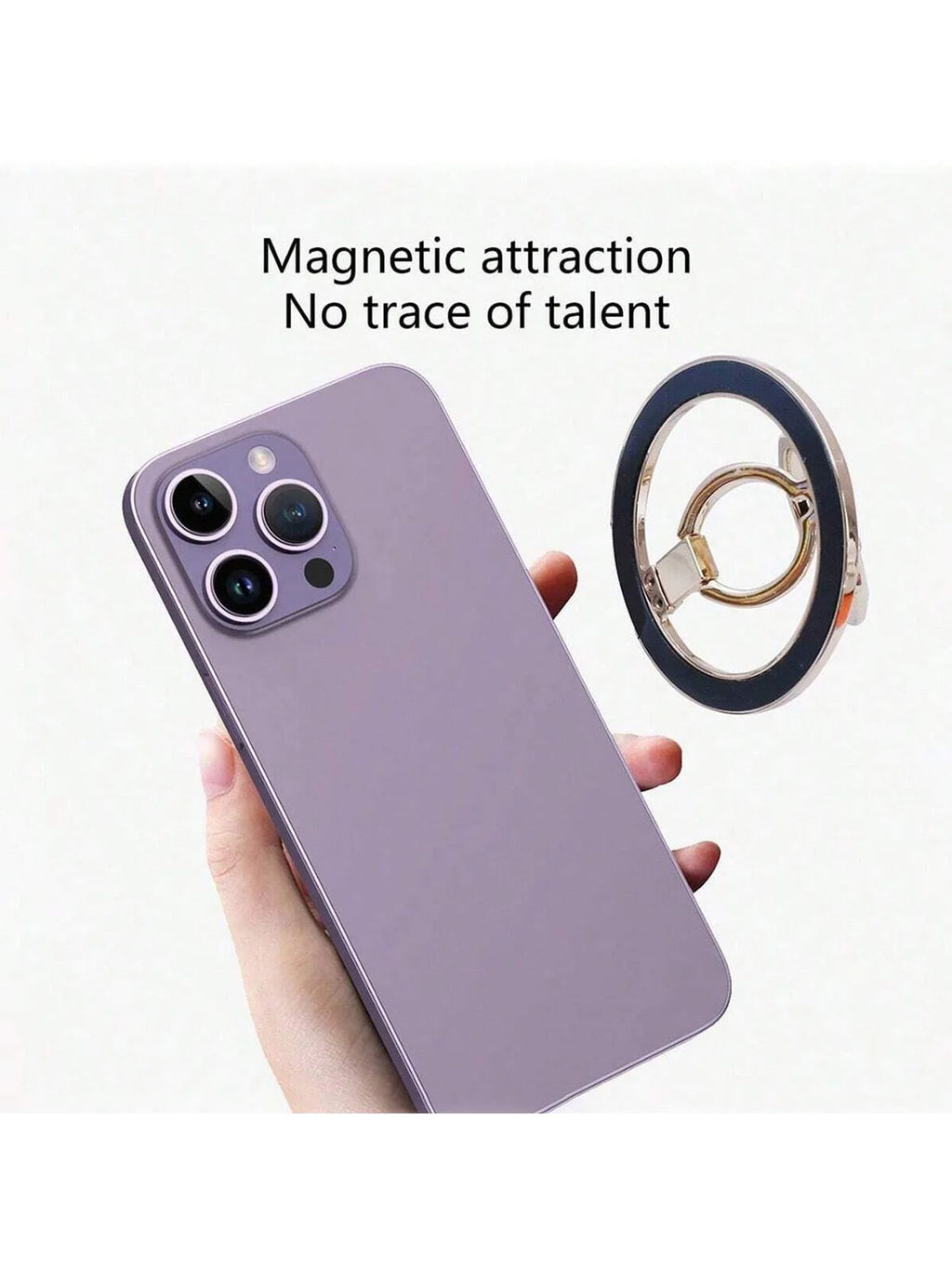 Ring-shaped Magnetic Phone Holder Zinc Alloy Double-ring Foldable Qme