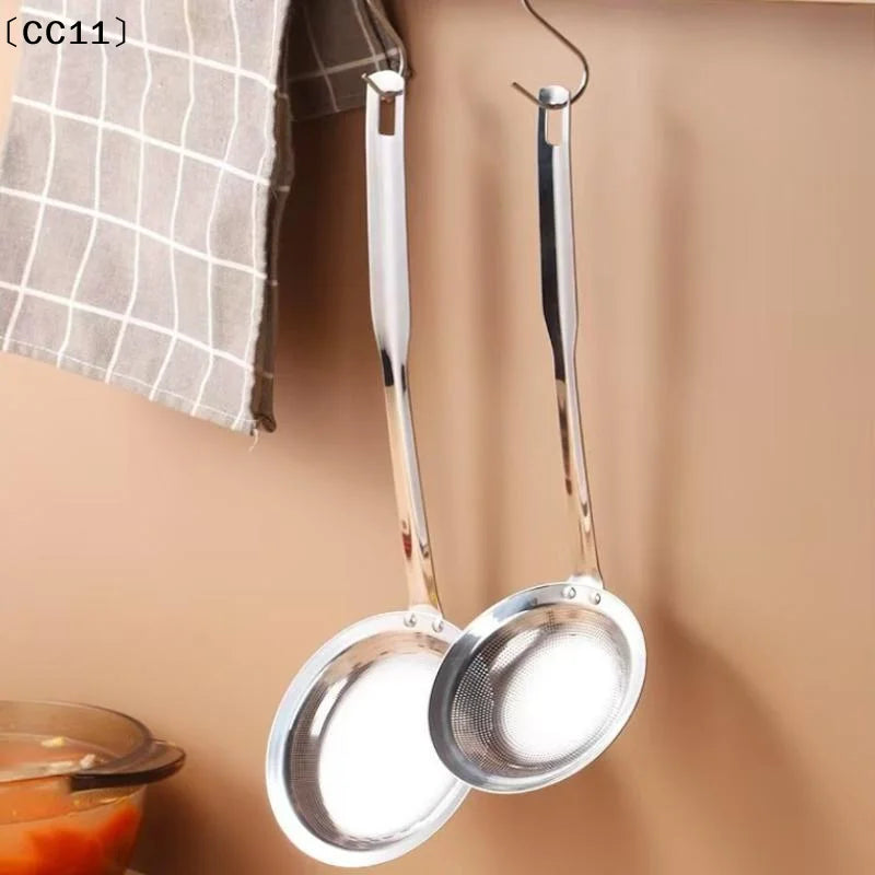 Stainless Steel Fine Mesh Fat Skimmer Spoon Strainer Oil Skim Grease Qme