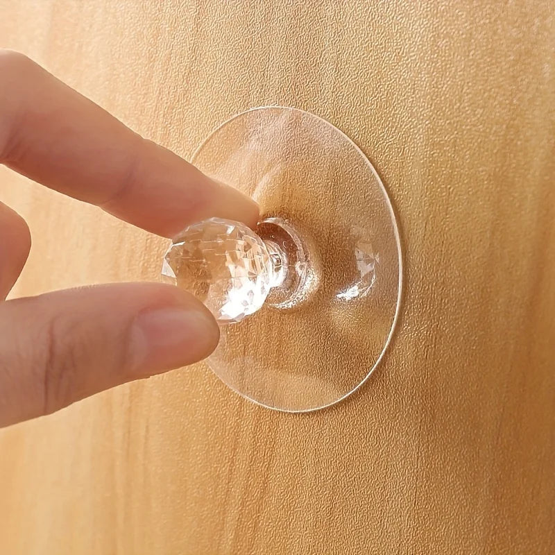 Self Adhesive Cabinet Drawer Handle Without Drilling Transparent Acrylic Handle Hook Window Opener Suitable for Kitchen Cabinets Qme