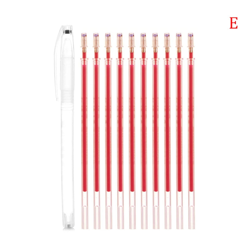 10pcs Heat Erasable Pen High Temperature Disappearing Fabric Marker Qme E