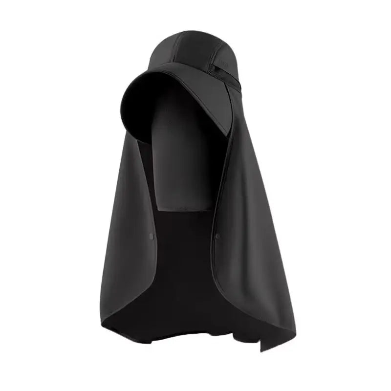 Multifunctional All-around Face Mask Sun Protection Hat Shawl Summer Qme Black one size