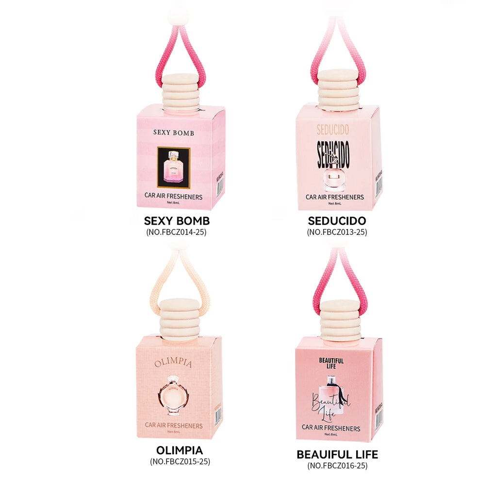 Pink Fresh Air Car Fragrance Interior Accessories Perfume Pendant Qme 4PCS