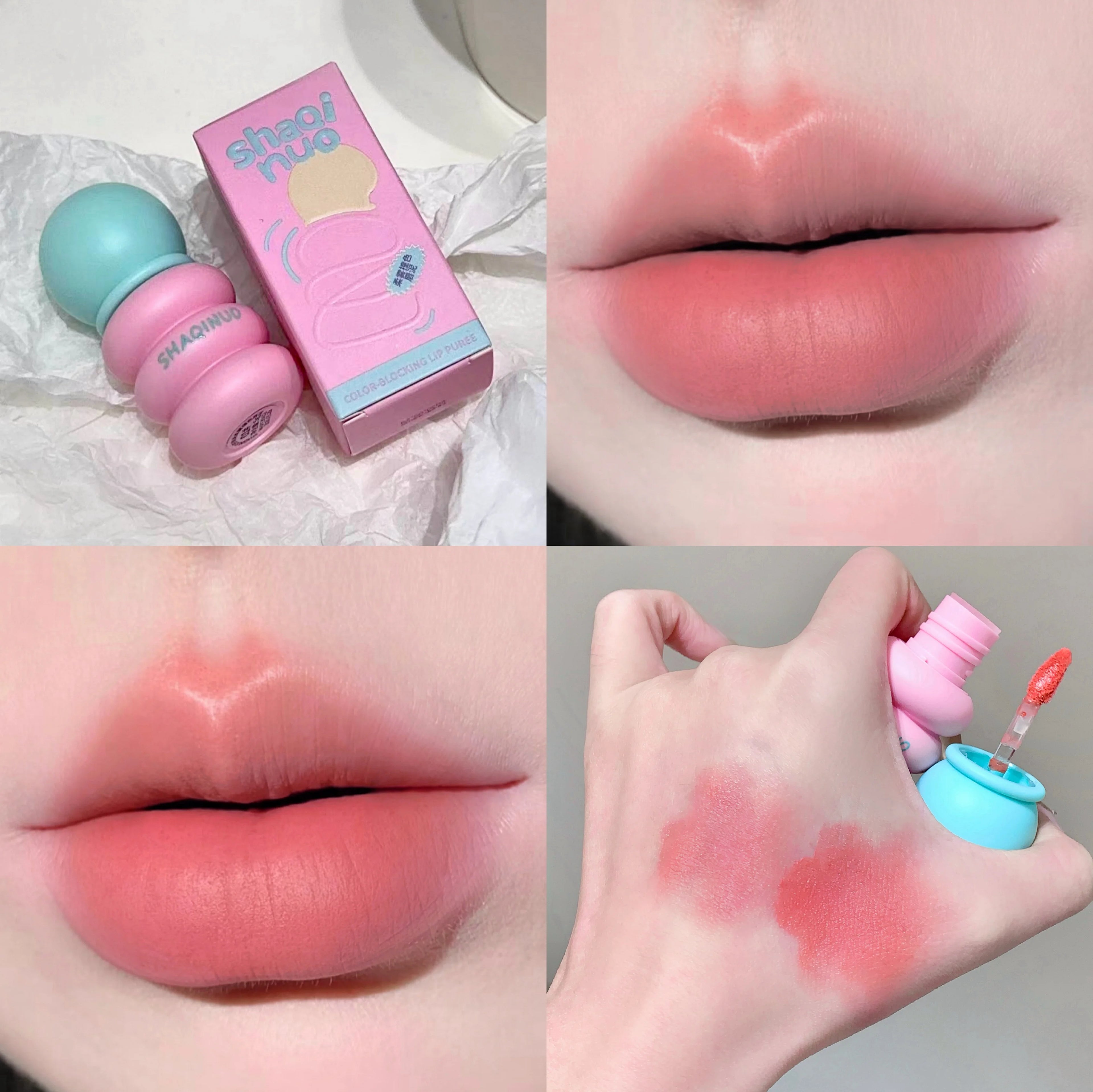 SHAQINUO Matte Lip Clay Glaze Contrasting Colors Velvet Long-lasting Qme S9086-01