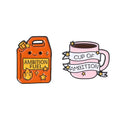 Motivational Enamel Pins Ambition Fuel Jerry Can Cup of Ambition Coffee Cup Lapel Brooches Positive Quote Badges for Daily Decor Qme Set