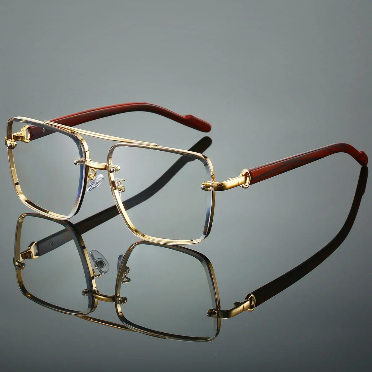Fashion Retro Square Metal Shades Women's Original Brand Design Driving Sunglasses New Double Bridge Pilot Sun Glasses Qme