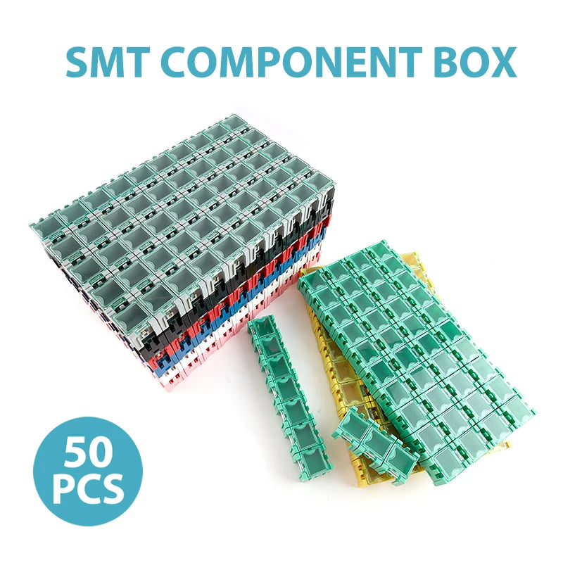 50Pcs/Set SMD SMT Electronic Component Container Mini Storage Boxes kit desk organizer Qme