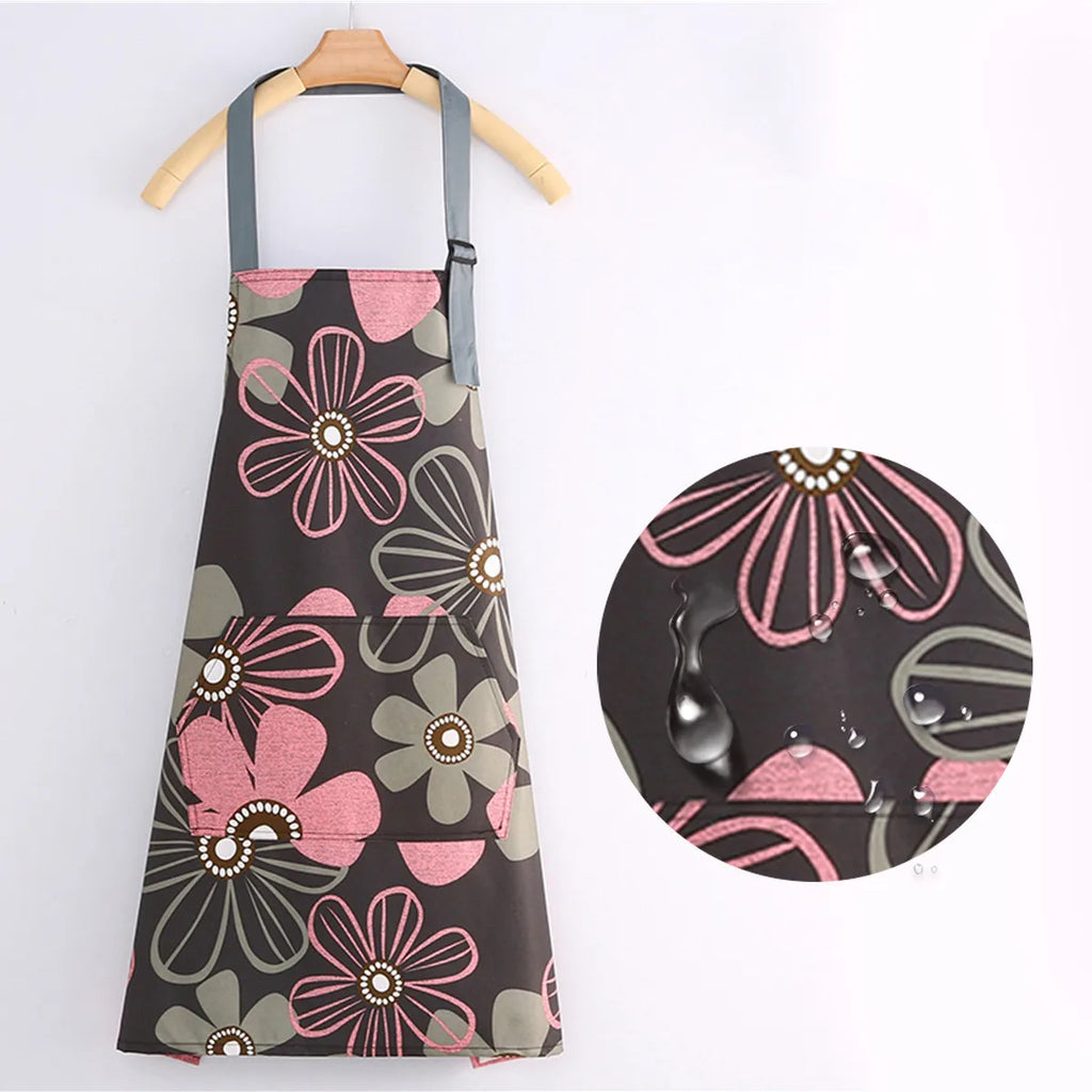 New Cotton Canvas Fashion Waterproof Apron Kitchen Aprons for Women Men Cooking Female Adult Waist Thin Breathable Male Work Qme brown