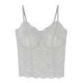 Fashion Fishbone Lace Camisole Transparent Slim Fit Corset Hollow Qme Grey Green M