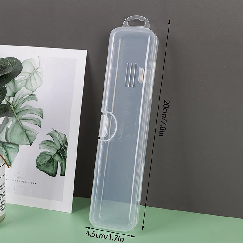 Portable Travel Toothbrush Holder Toothpaste Storage Transparent Case Qme