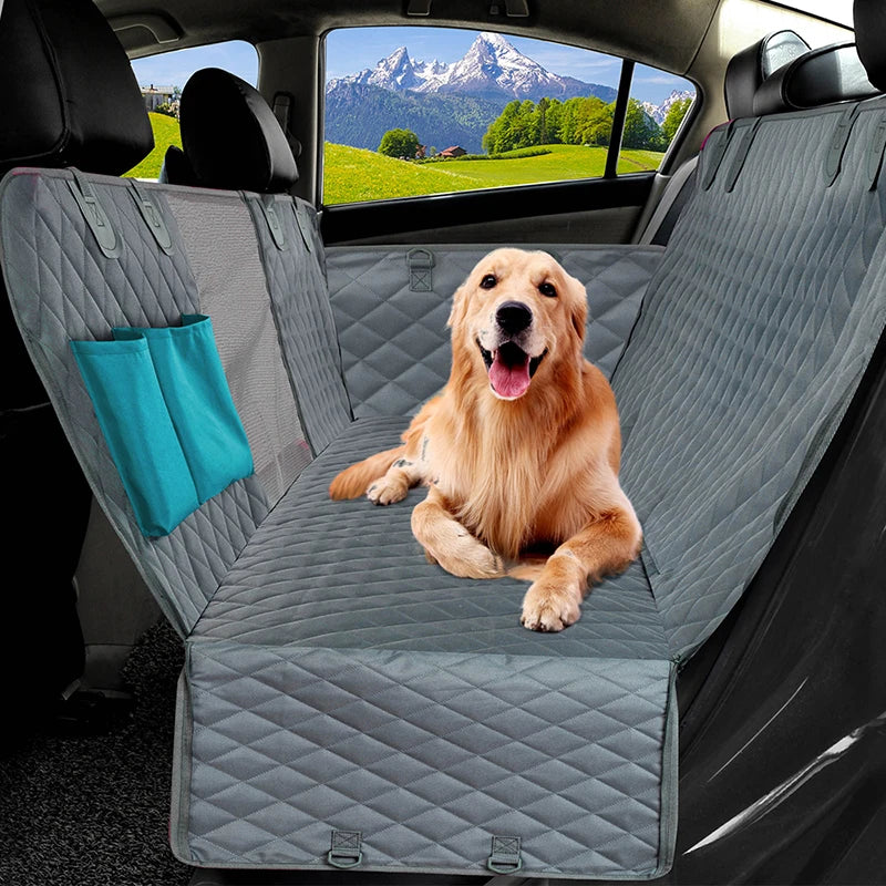 143×153CM Double Zipper Car Pet Seat Pad Waterproof Dirt Resistant Suitable Multiple Models Solid Color Cars Rear Seats Cushion Qme