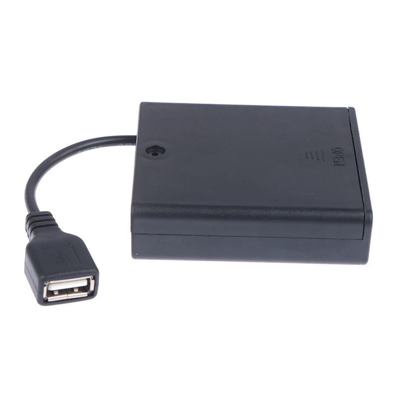 4 X AA USB Battery Box for 5V LED Strip Lights USB Mini Power Supply. Qme