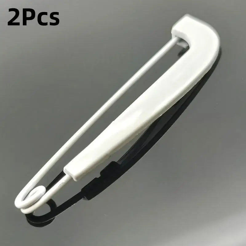 2Pcs Waist Buckle Fluorescent Pin Silk Scarf Buckle Korean Style Corsage Brooch Colorful Clothing Accessories Sweater Pants Pin Qme White