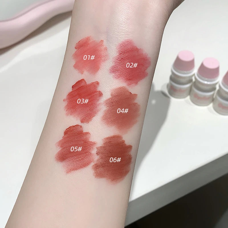 Gege Bear Velvet Lip Mud Gloss Cute Bottle Design Long-lasting Matte Qme