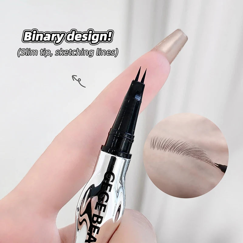 Two-prong Eyebrow Pen Women Gege Bear Long-lasting Natural Strokes Qme