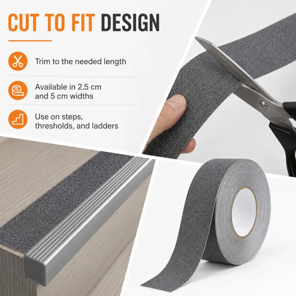 5cmX5m Anti Slip Adhesive Tape Non Skid Traction Strip for Bathroom Bathtub Edge Shower Floor Tile Kitchen Stair Treads Qme