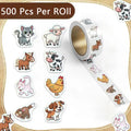 Cute Animal DIY Decals Roll Cartoon Self Adhesive Stickers Kids Qme A1