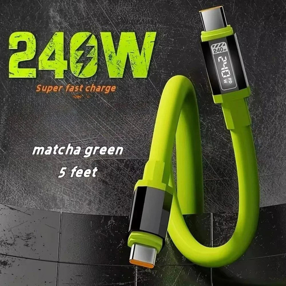 240W USB C To C Data Cable PD Fast Charging Charger Line for iPhone17 Samsung Xiaomi OPPO 0.3m/1m/1.5m/2m Dual Type C QC3.0 Cord Qme