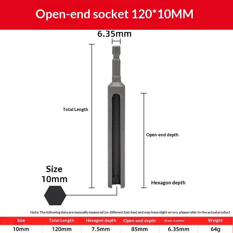 8- Extended Opening Sleeve Electric Screwdriver Socket Head Hexagon Qme 10x120