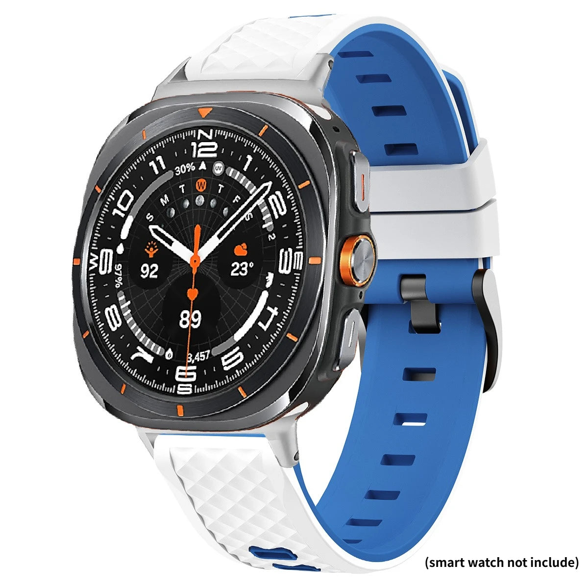 Silicone Straps for Samsung Galaxy Watch 9 Ultra2 47mm Sport Bracelet Correa for Galaxy Watch Ultra 47mm Wristband Accessories Qme White Blue Watch9 Ultra 2(2026)