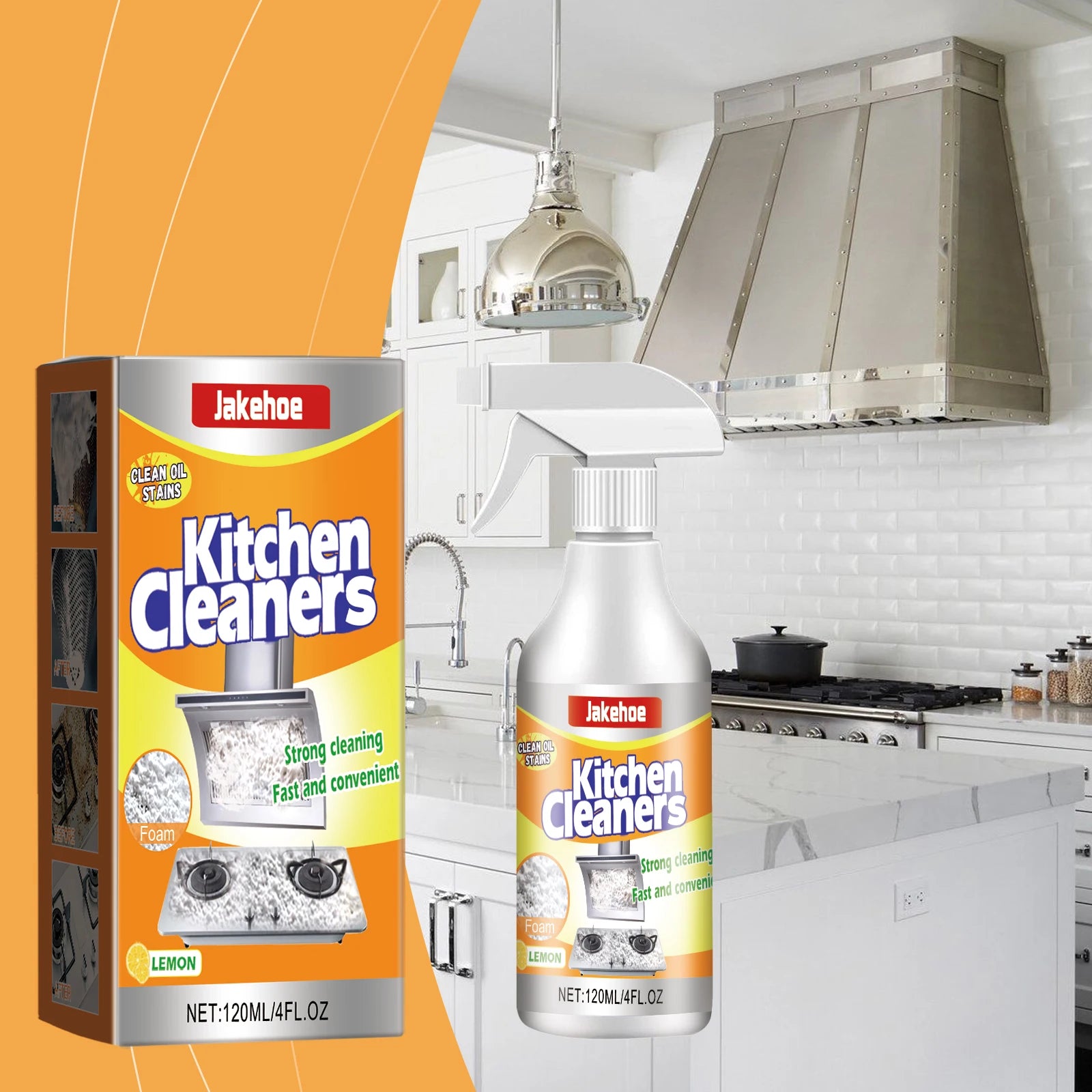 Kitchen Foam Cleaner Powerful Dissolving and Removing Stubborn Oil Stains Cleaning Cooking Utensils Multi-purpose Cleaning Spray Qme