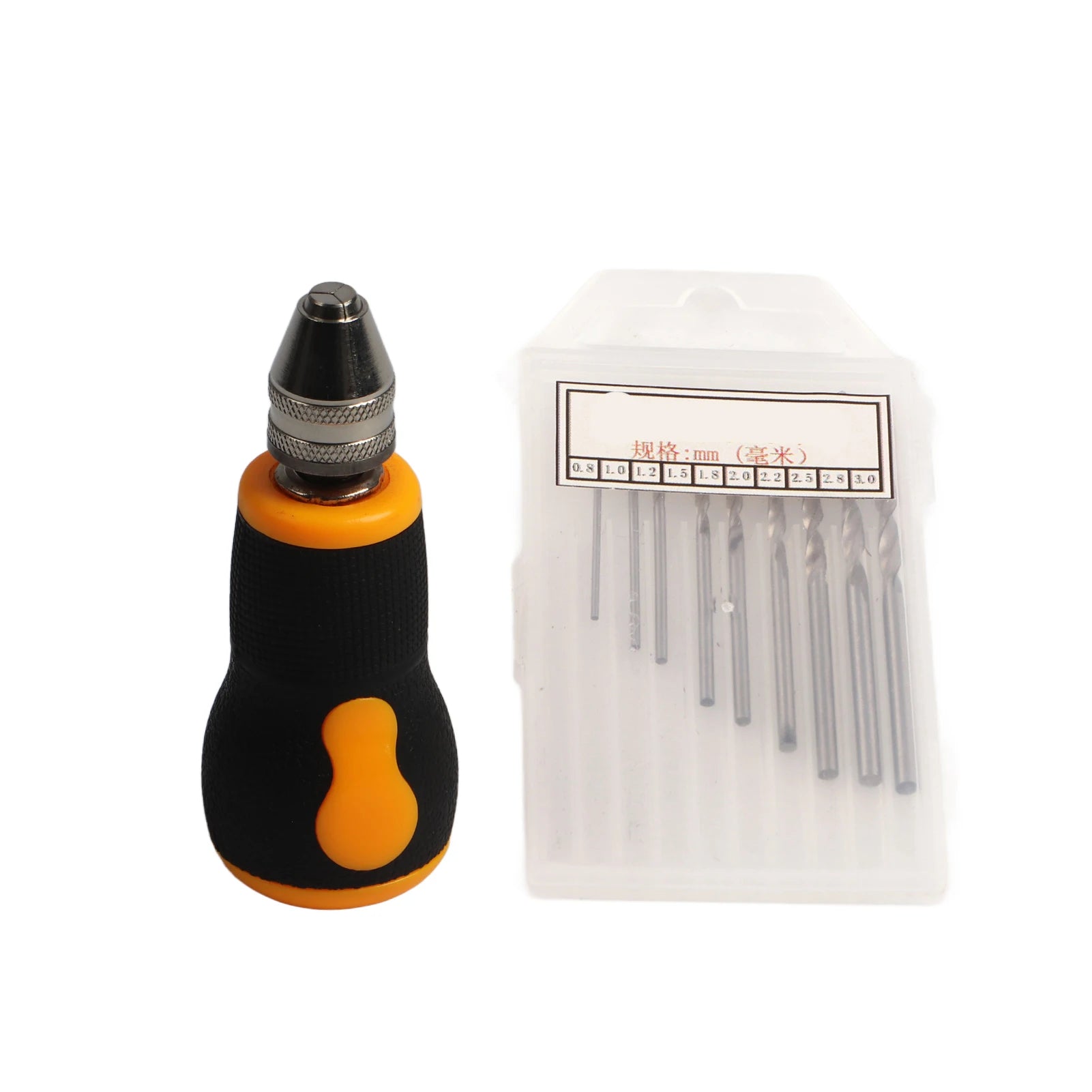 Mini Hand Drill Mini Portable Tool Set Small Hand Drill &amp Twist Drill Bits 0.8‑3.0mm Hand Drill Qme black