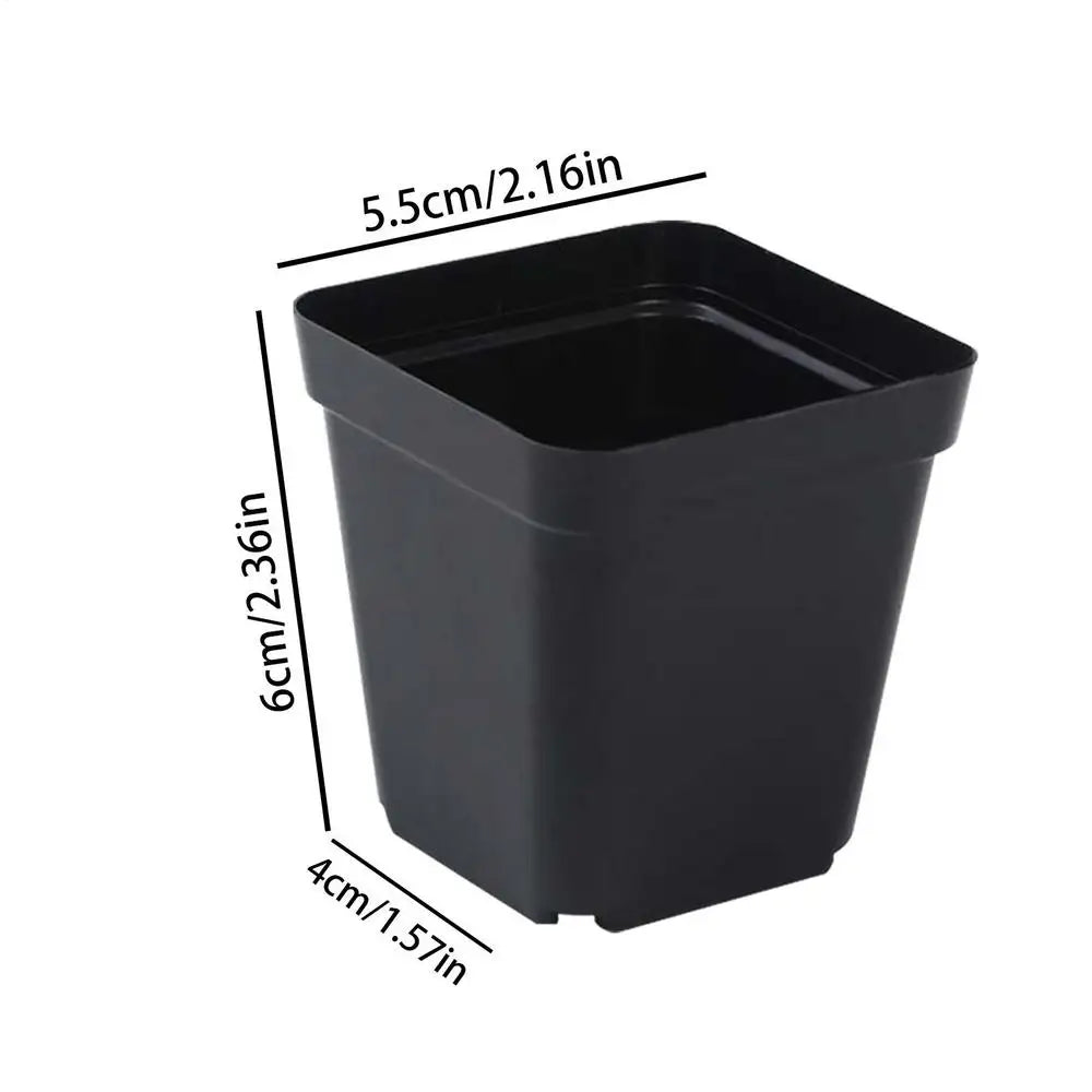 Pots For Seedlings Black Square Seedling Cups 50pcs Starter Pots Seedling Pots Nursery Pot Gardening Kit For Fruits Seedlings Qme 5.5cm