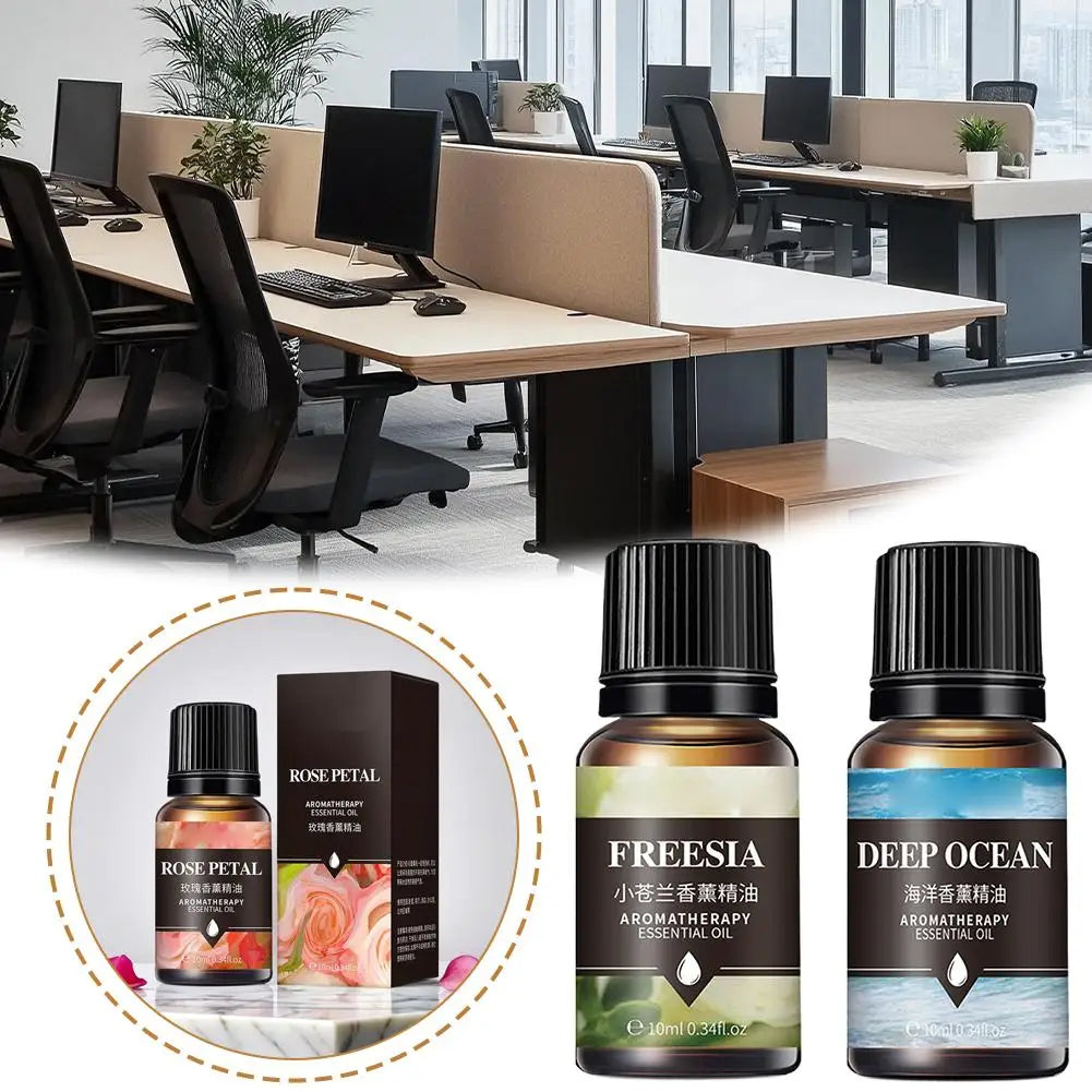 10ml Essential Oils For Aroma Diffuser AirHumidifier Home Water-soluble Lavender Rose Eucalyptus White Peach Oolong Qme