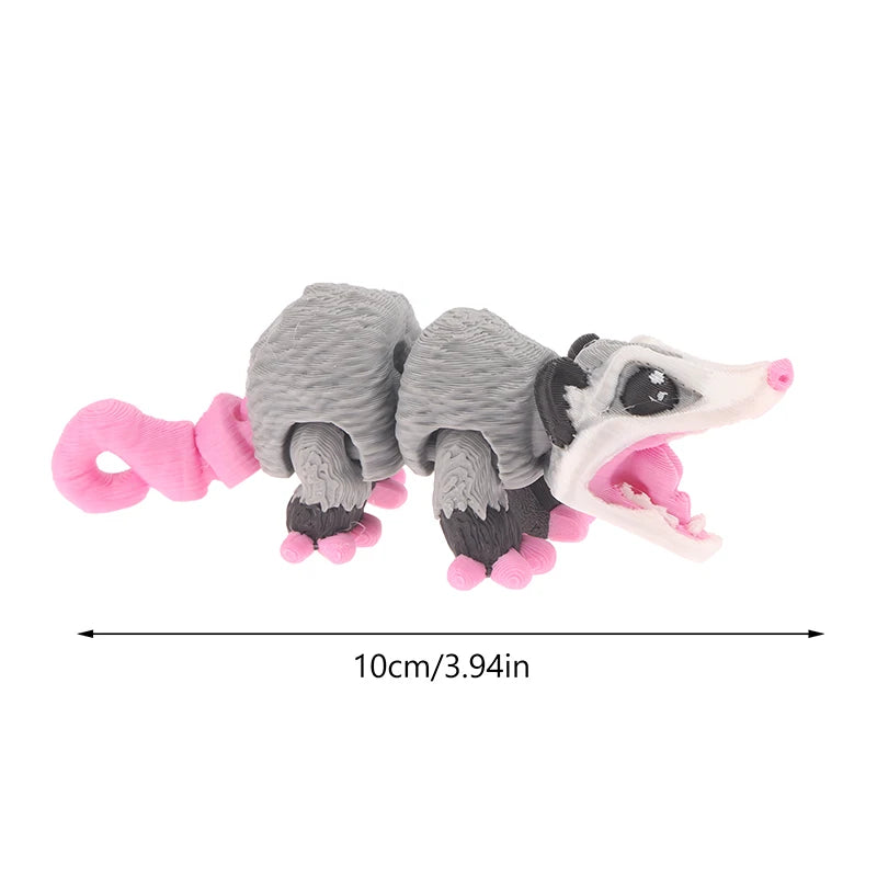 Opossum Articulated 3D Printed Fidget Figurine Sensory Desk Companion Qme one size