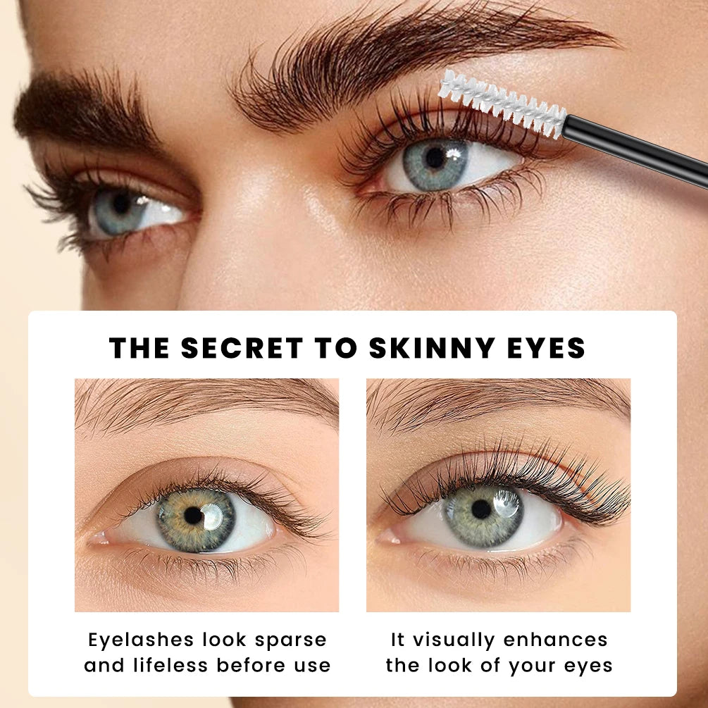 QIBEST 4 Pcs Eye And Eyebrow Makeup Set Black Mascara Eyelash Growth Serum Liquid Eyeliner Brow cream 4 Styles Cosmetic For Eyes Qme