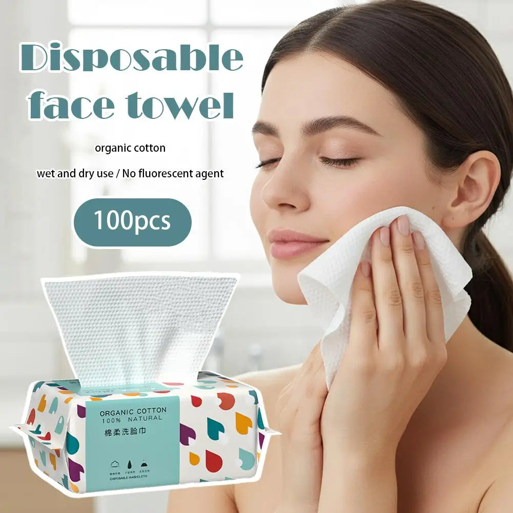 Soft Cotton Disposable Face Towel Thicken Facial Towelettes Dry Wipes Qme
