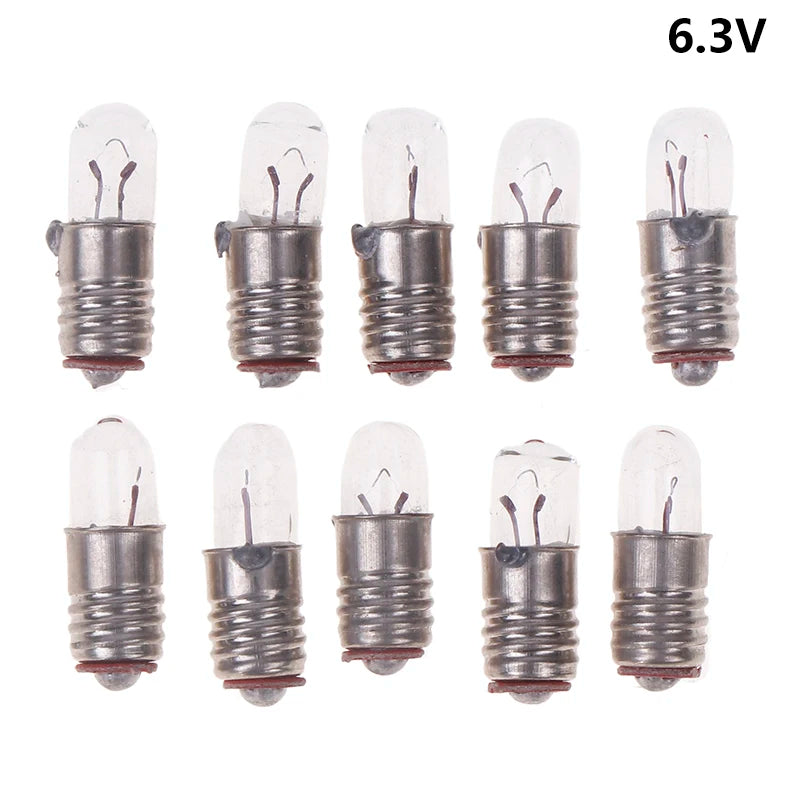 Lot Mini Indicator Light Bulb E5 Screw Mouth Miniature Lamp 6 3V 12V Qme 6.3V