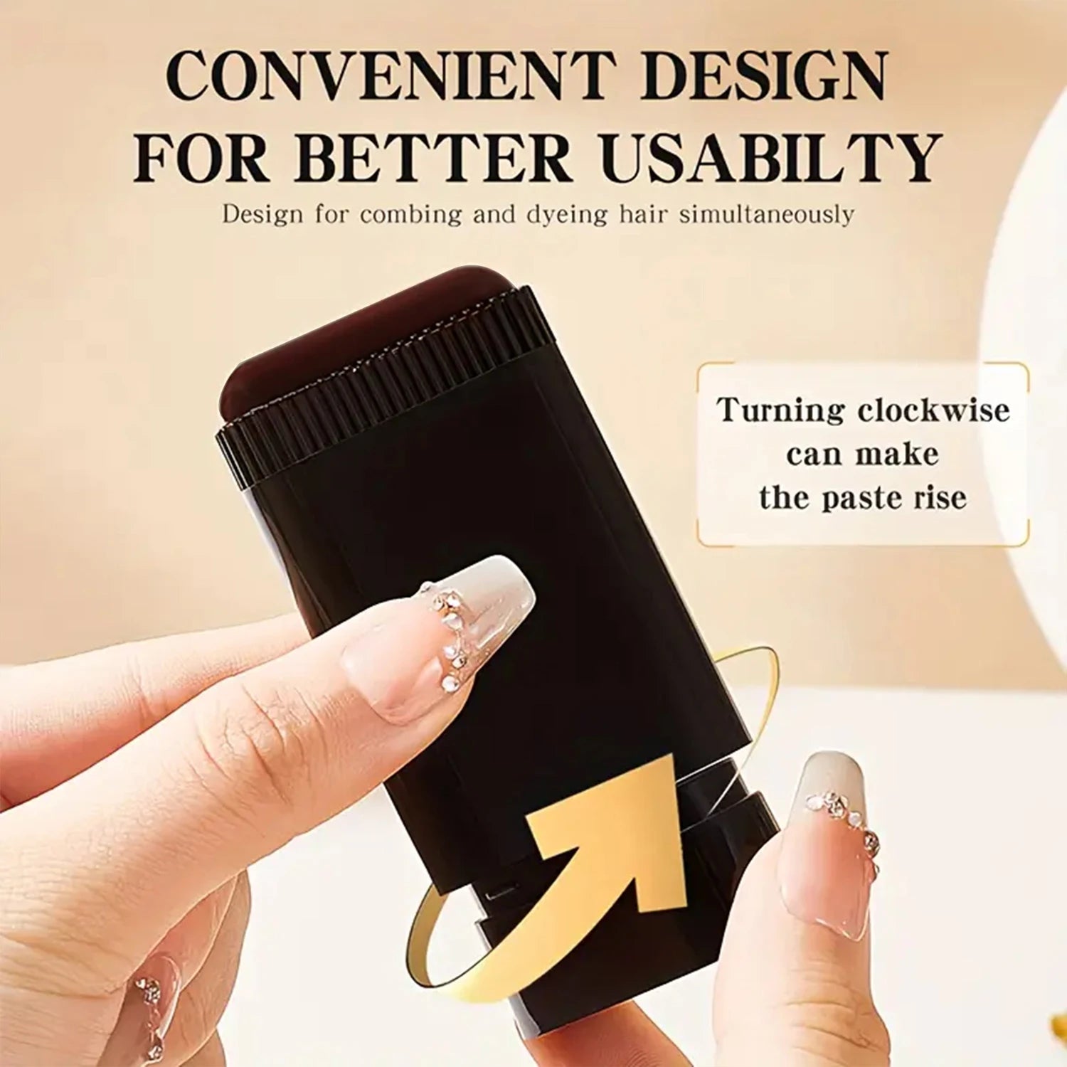 20g Quick Hair Dye Stick, Long-Lasting Effect, Portable Brush Design, Easy to Touch up Color Anytime at Home or on the Go, Suitable for Brown and Black Hair Qme