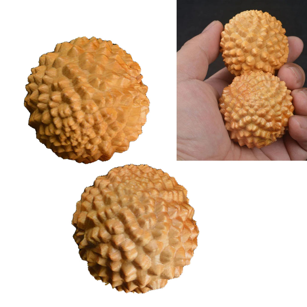 Wooden Hand Massage Ball Palm Relaxing Spiky Textured Acupoint Massage Balls for Elderly Pointed Hand Massage Balls Qme