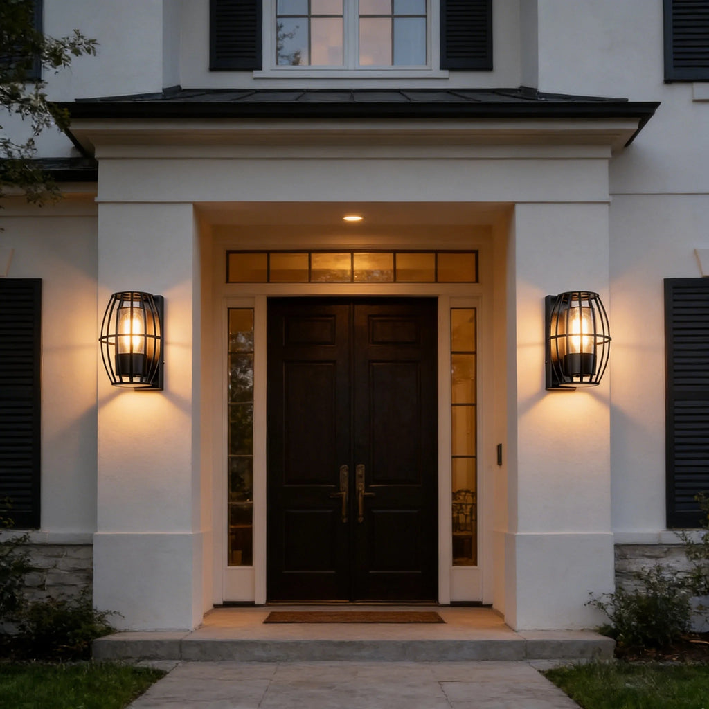 Outdoor LED Wall Light IP65 Waterproof With E27 Base Aluminum Wall Lamps Decoration Porch Garden Balcony Aisle Stair Wall Lights Qme