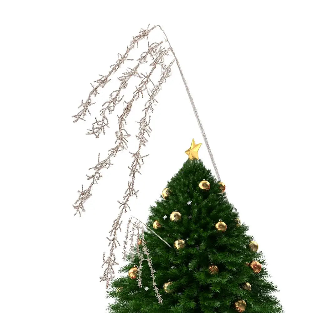 Christmas Picks Tree Glitter Branches Decorations Greenery Crafts Qme branches China Mainland