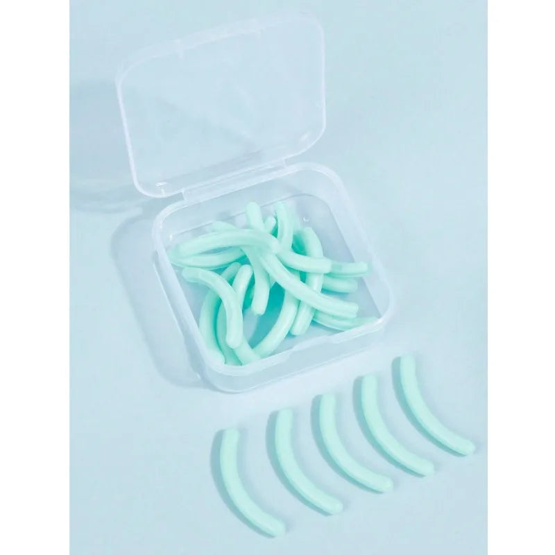 Eyelash Curler Silicone Replacement Pads Clear Storage Box Qme green