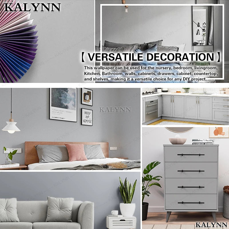 Light Gray Contact Paper Peel Stick Wallpaper Cabinet Table Drawer Qme