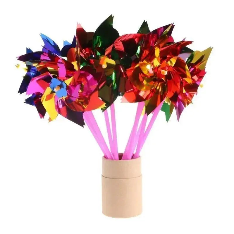 Plastic Windmill Pinwheel Wind Spinner Children Toys Garden Lawn Qme